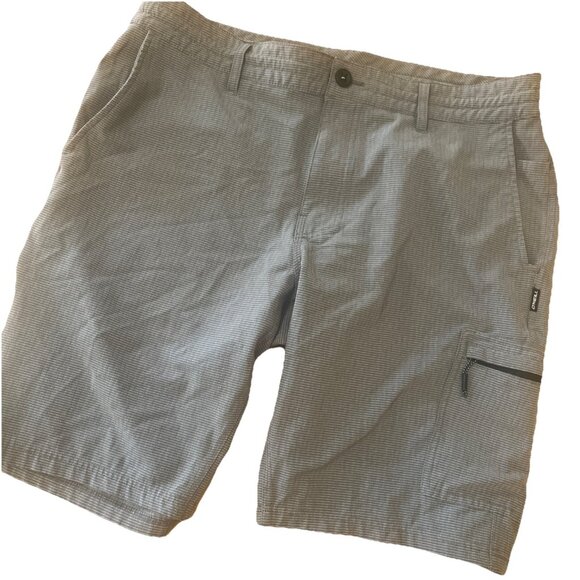 O'Neill Men's Hybrid Quick Drying Drawstring Crossover Shorts Sz 34 Gray White - Picture 1 of 12